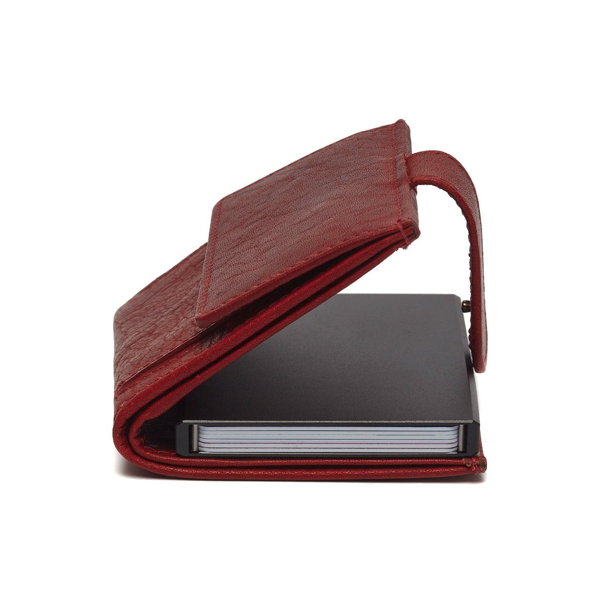 Red Leather Card Holder Hannover, detail view 1
