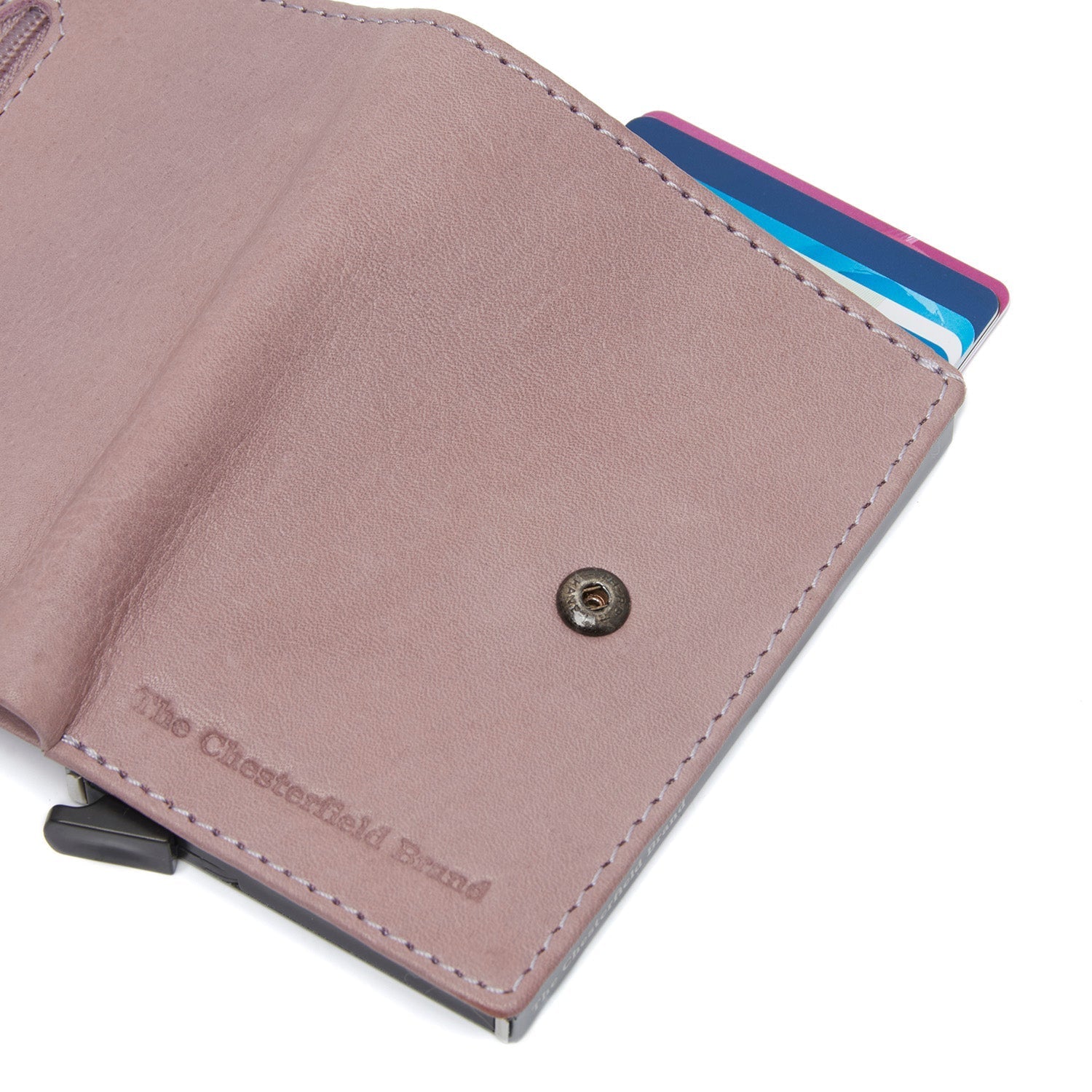 Lavender Lilac Leather Card Holder Kaunas, detail view 3