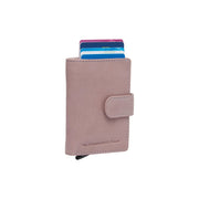 Lavender Lilac Leather Card Holder Kaunas, front view