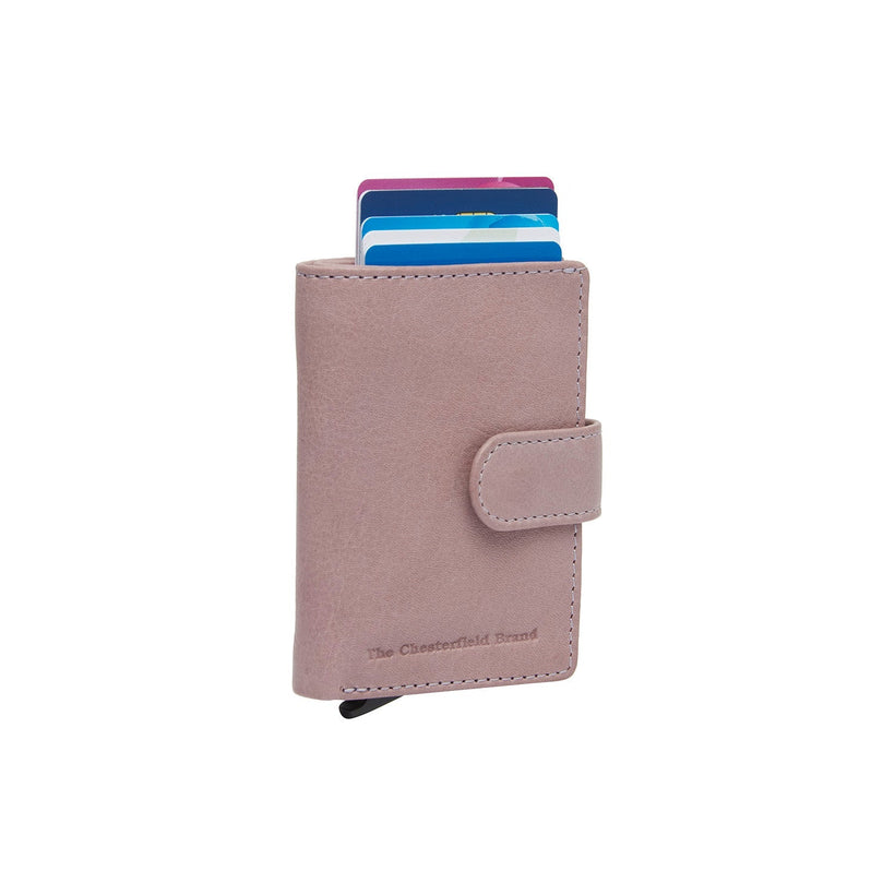 Lavender Lilac Leather Card Holder Kaunas, front view