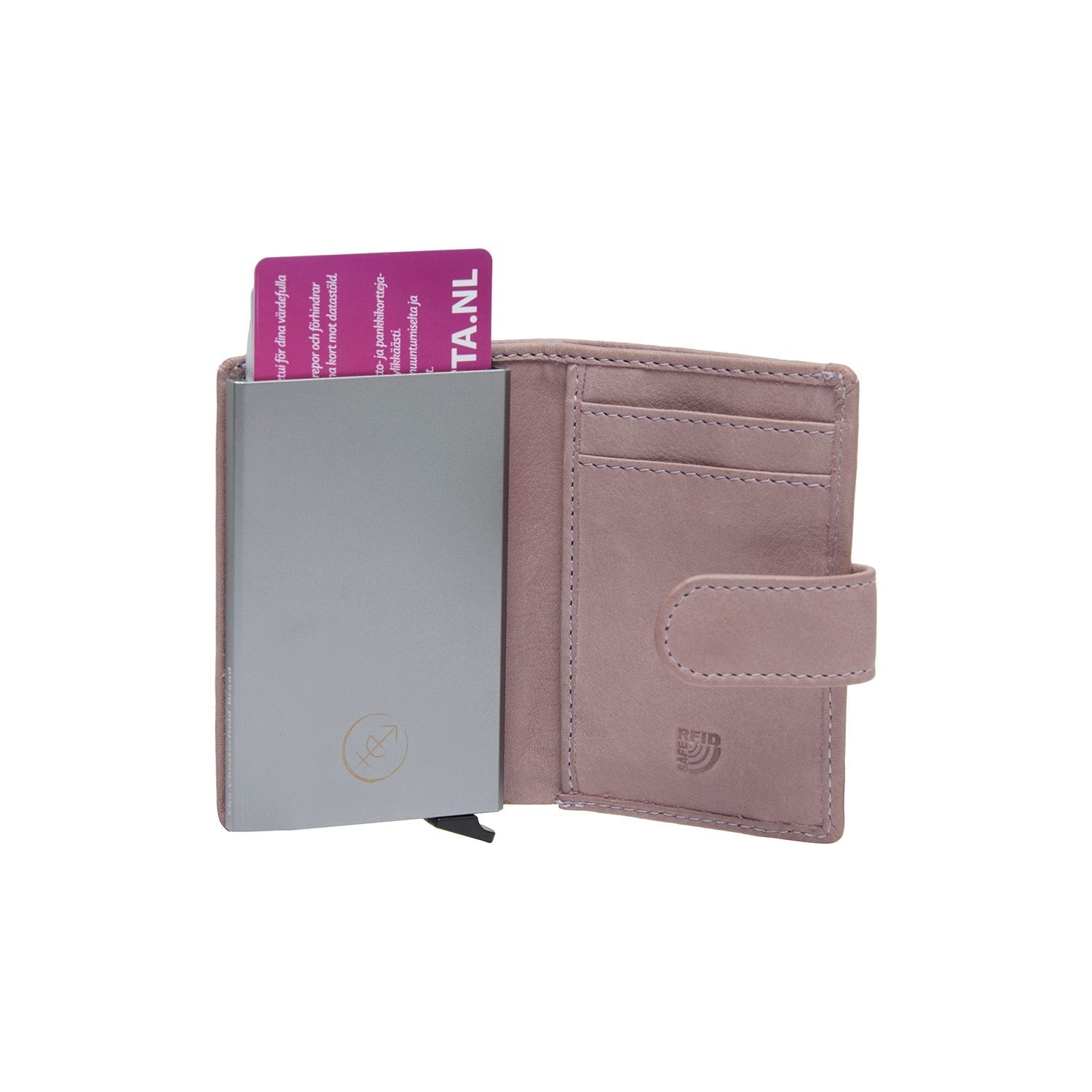 Lavender Lilac Leather Card Holder Kaunas, product view 3