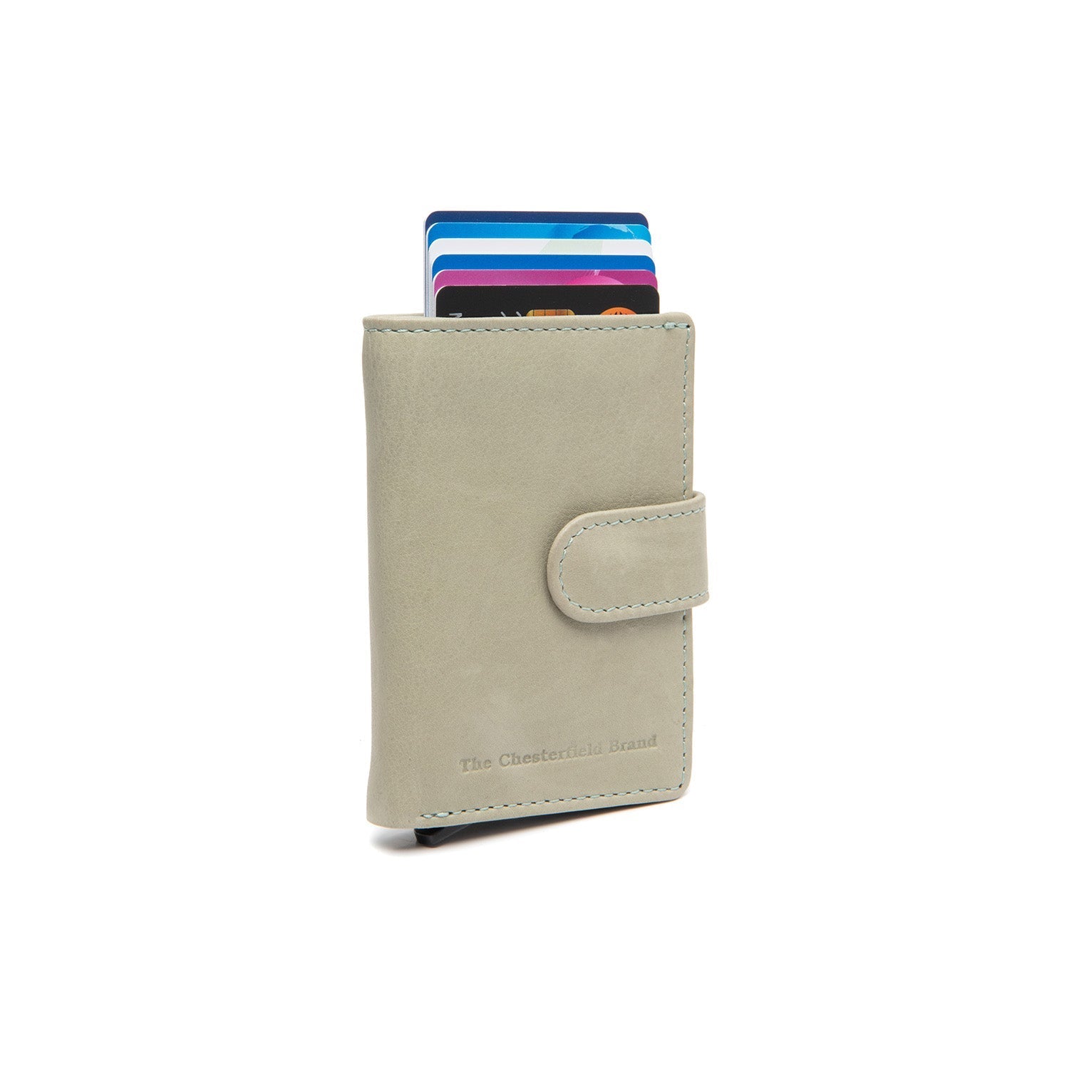 Ocean Green Leather Card Holder Kaunas, front view