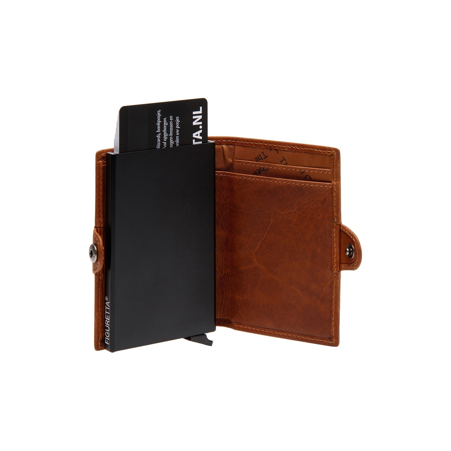 Cognac Leather Card Holder Lagos, detail view 3