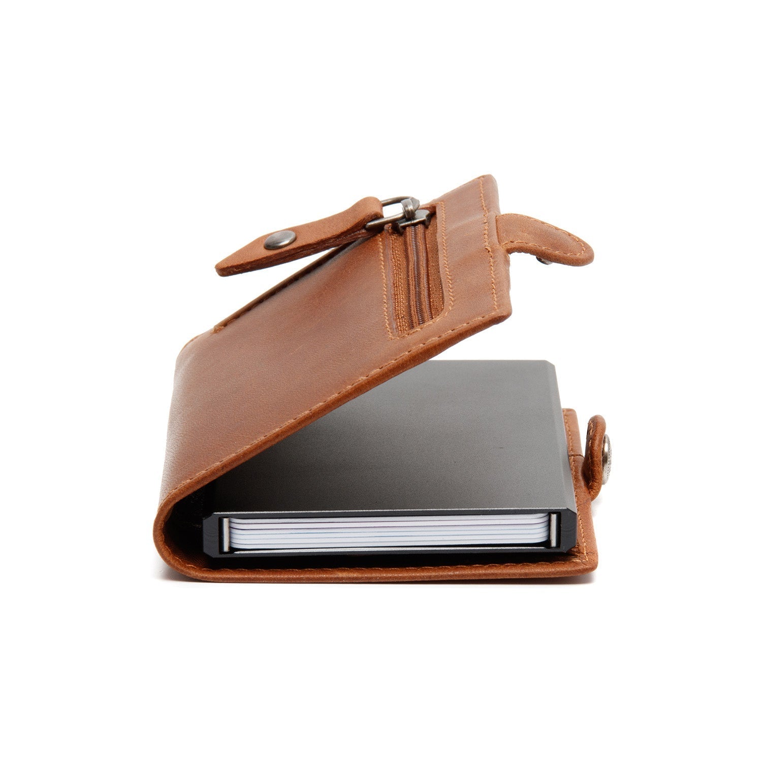 Cognac Leather Card Holder Lagos, detail view 4