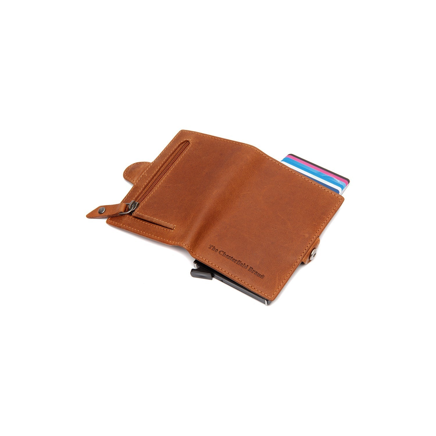 Cognac Leather Card Holder Lagos, detail view 5