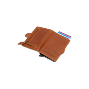 Cognac Leather Card Holder Lagos, detail view 5