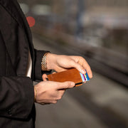 Cognac Leather Card Holder Lagos, product view 3