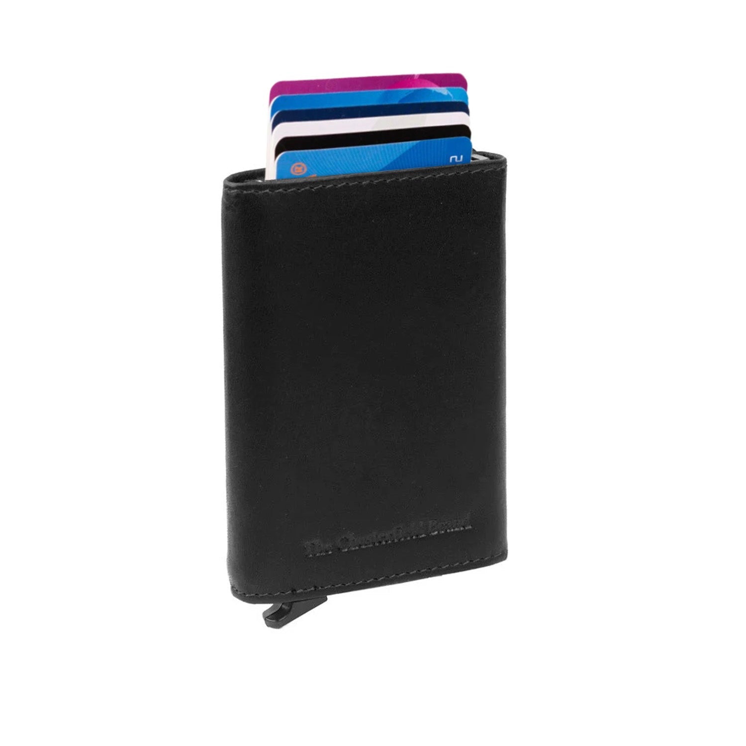 Black Leather Card Holder Lancaster, front view