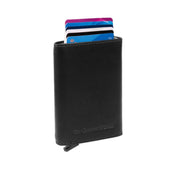 Black Leather Card Holder Lancaster, front view