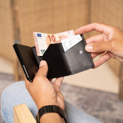 Black Leather Card Holder Lancaster, product view 3