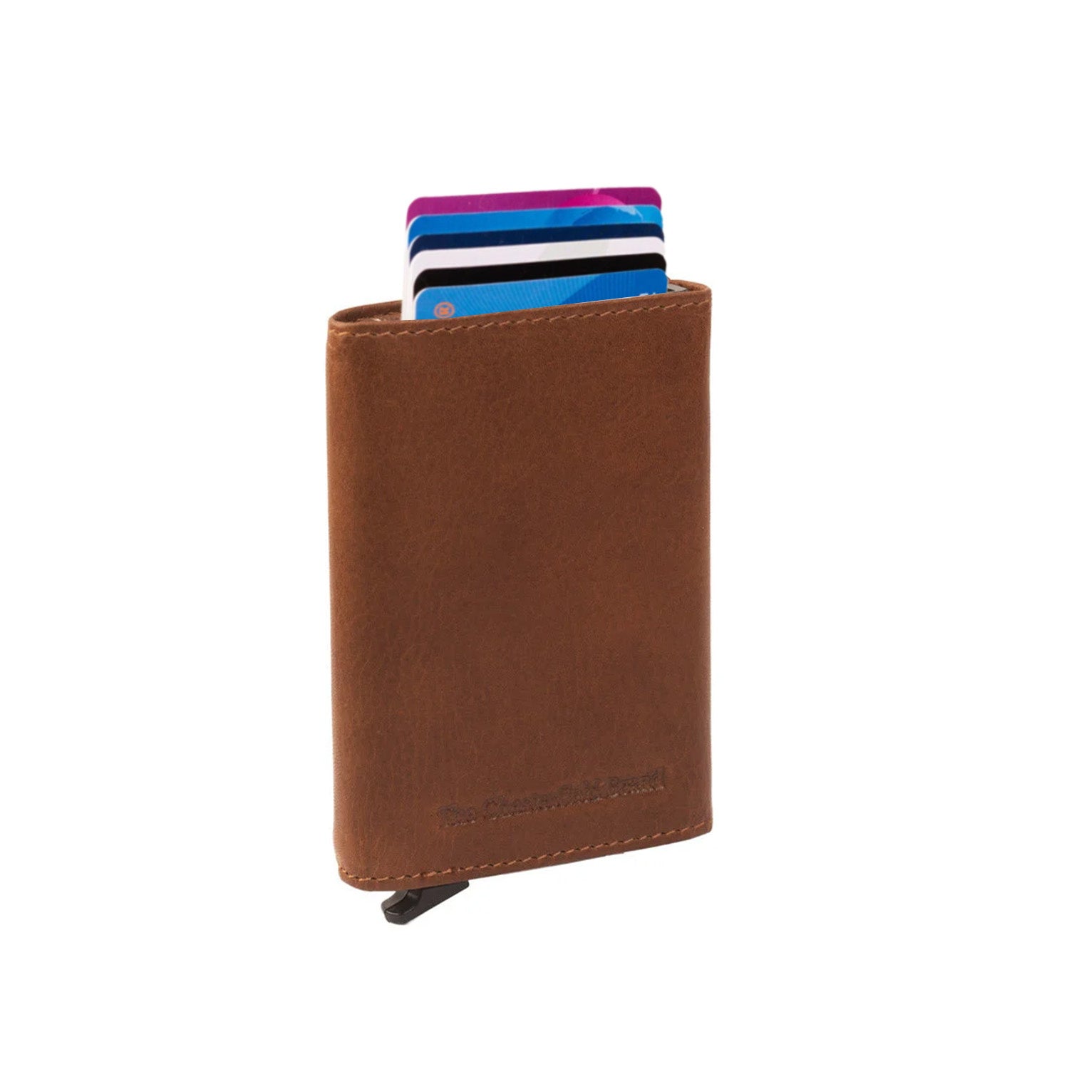 Cognac Leather Card Holder Lancaster, front view