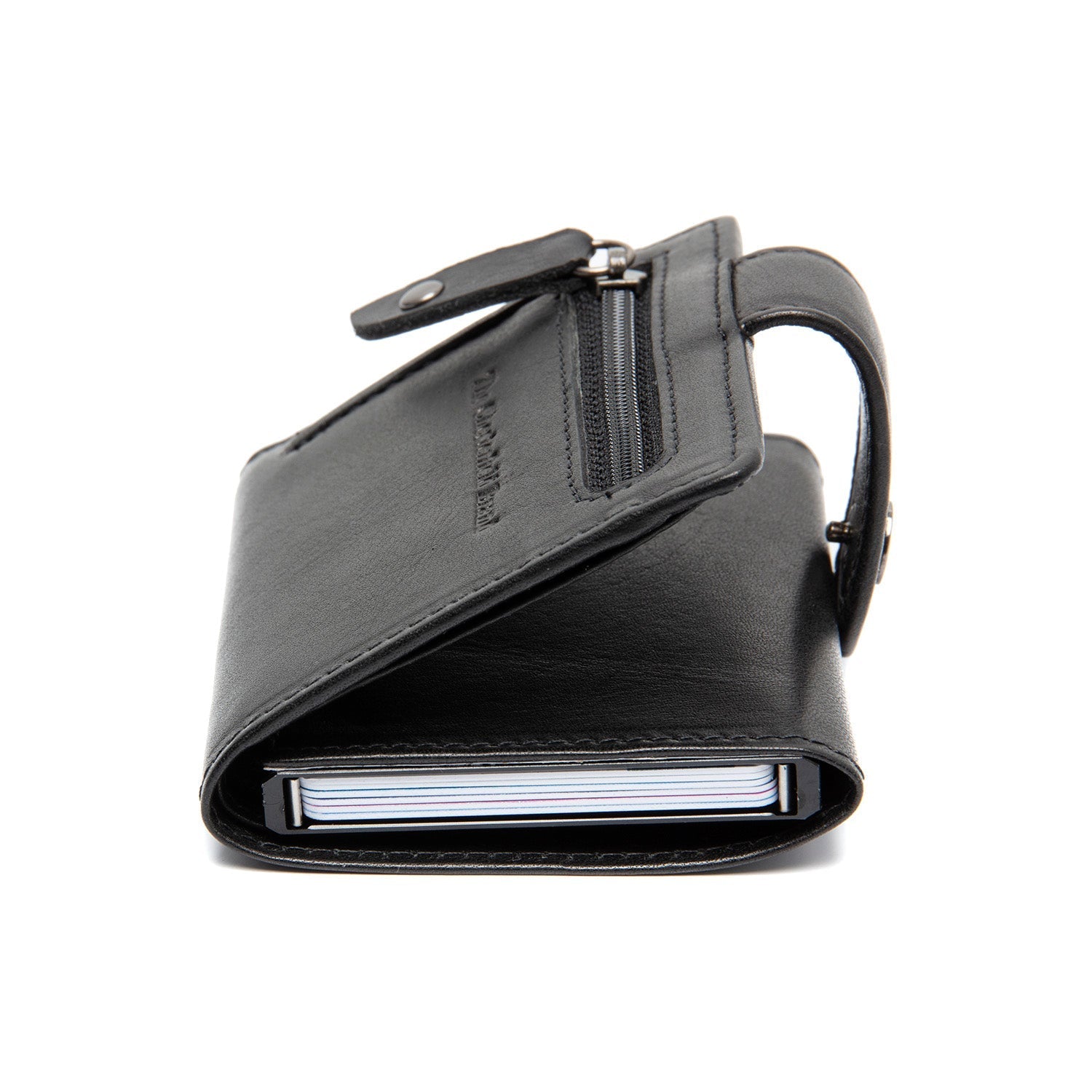 Black Leather Card Holder Larino, detail view 1