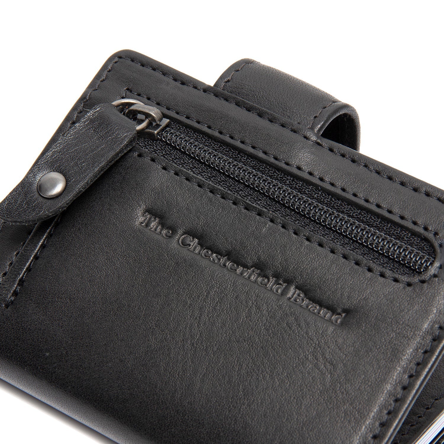 Black Leather Card Holder Larino, detail view 3