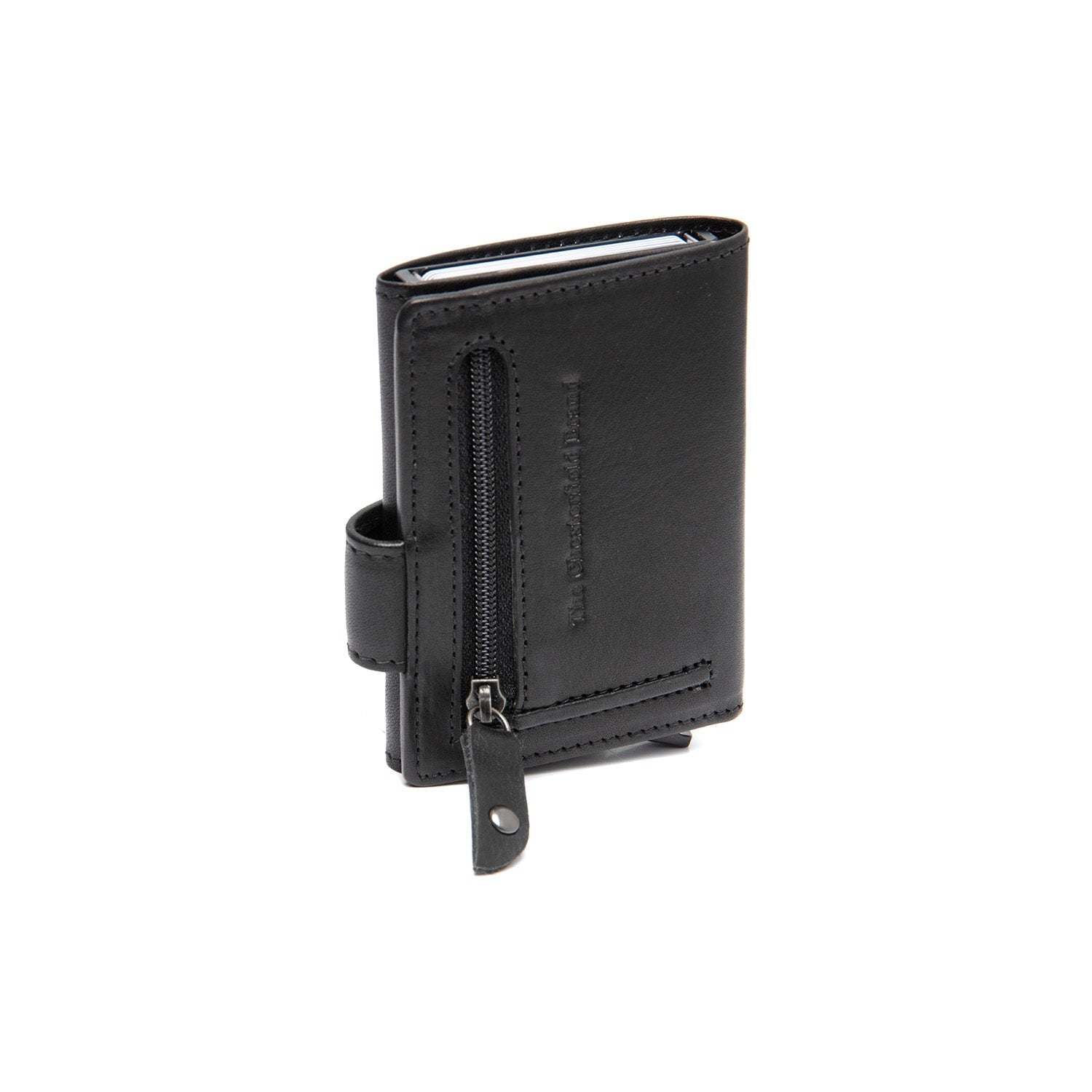 Black Leather Card Holder Larino, detail view 4