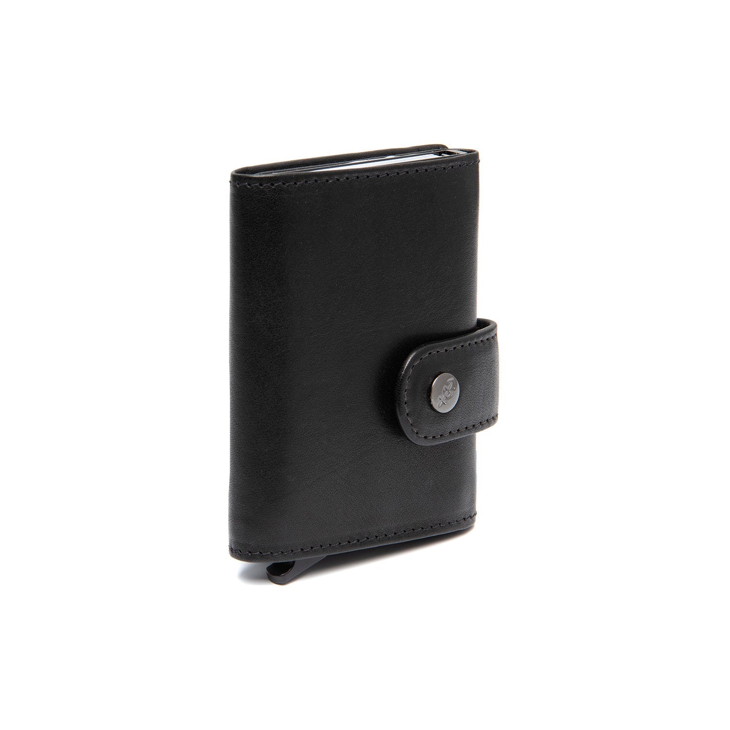 Black Leather Card Holder Larino, detail view 5