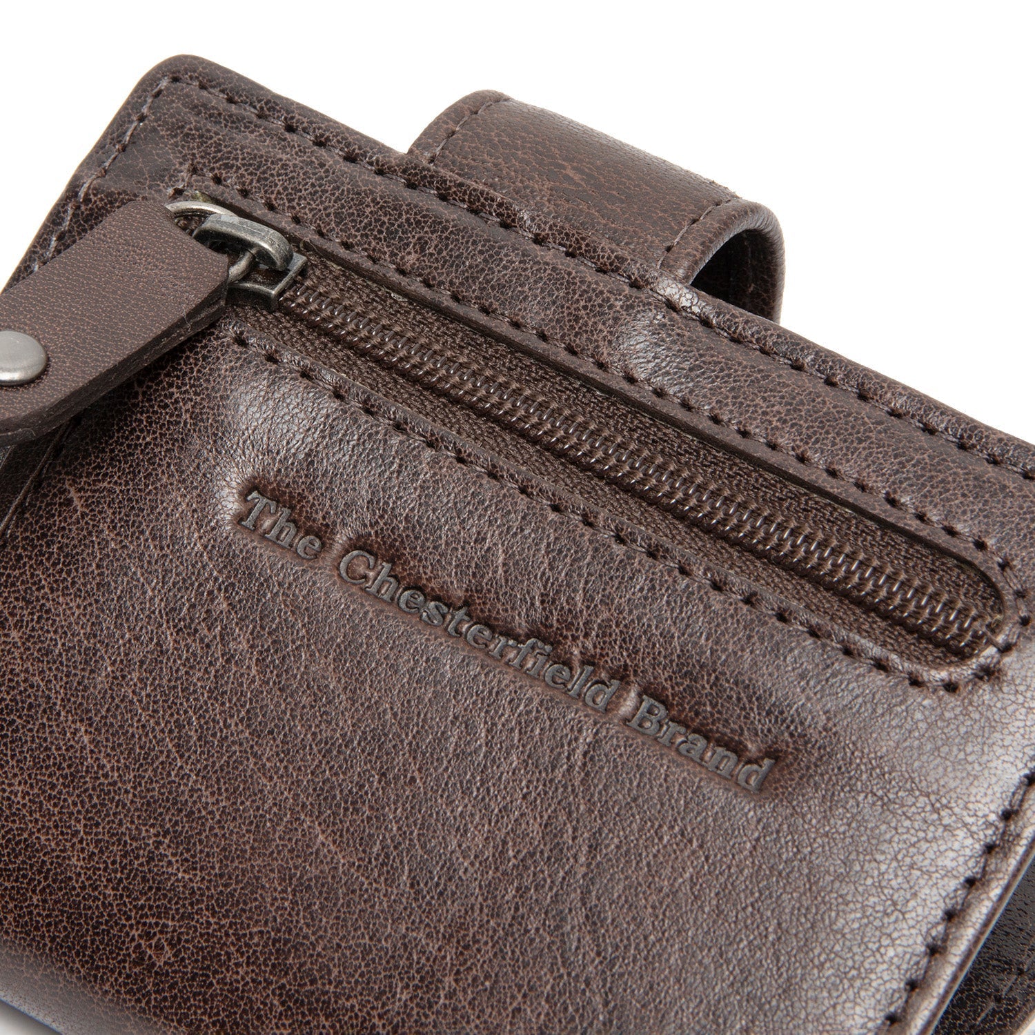 Brown Leather Card Holder Larino, detail view 3