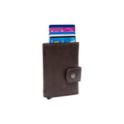 Brown Leather Card Holder Larino, front view