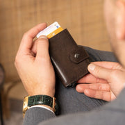 Brown Leather Card Holder Larino, product view 2