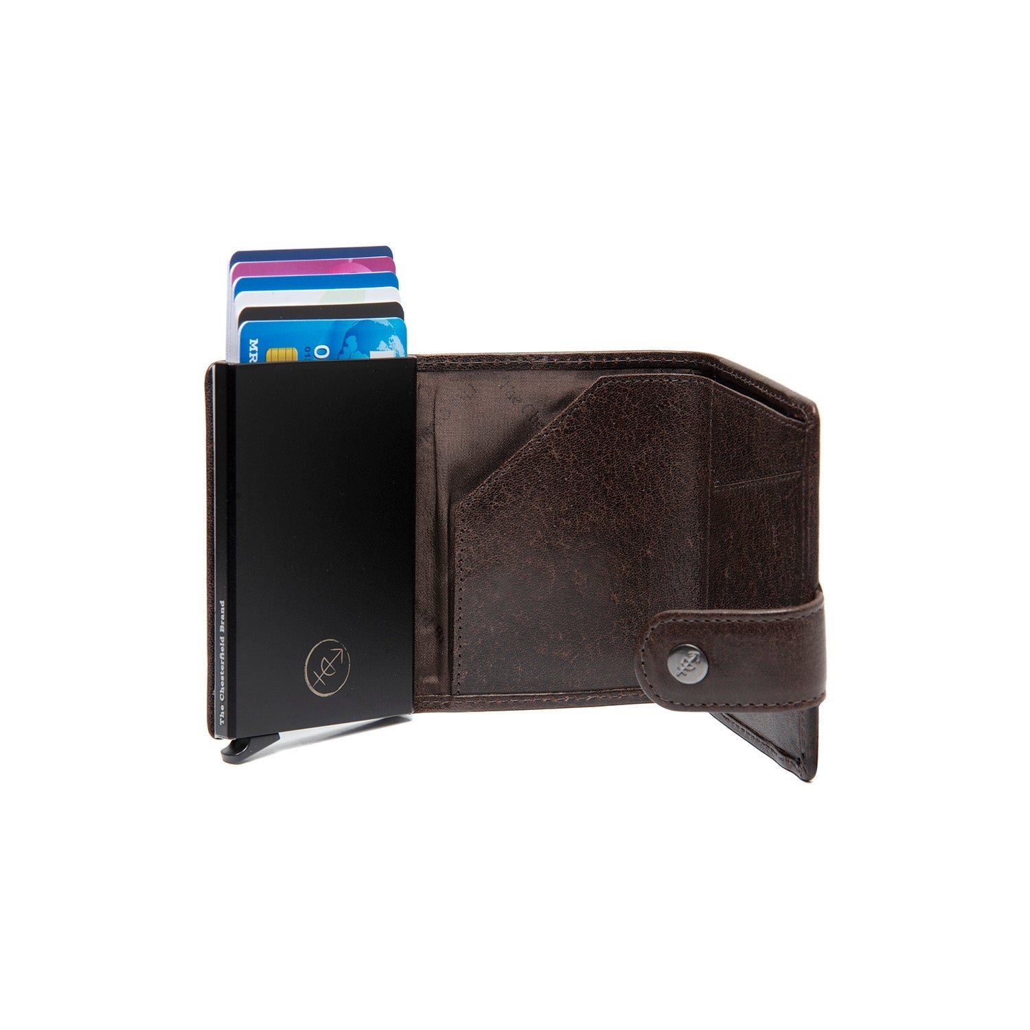 Brown Leather Card Holder Larino, product view 3