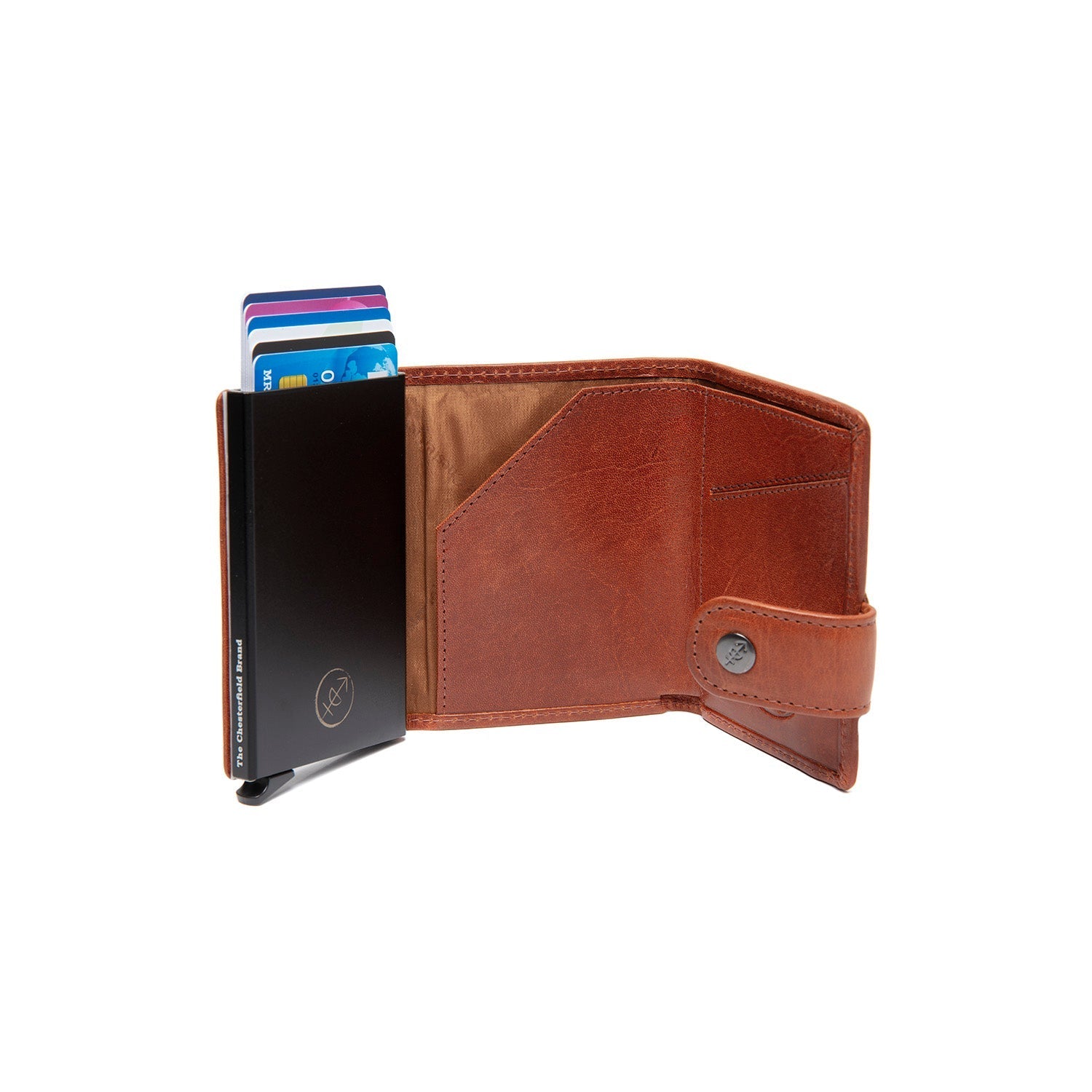 Cognac Leather Card Holder Larino, detail view 1