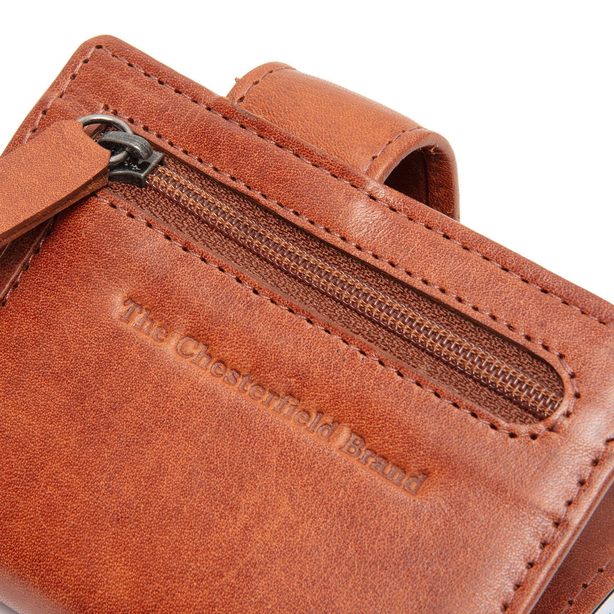 Cognac Leather Card Holder Larino, detail view 4