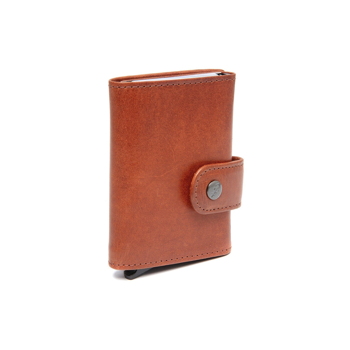 Cognac Leather Card Holder Larino, detail view 6