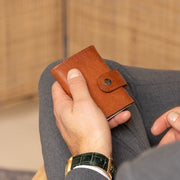 Cognac Leather Card Holder Larino, product view 2