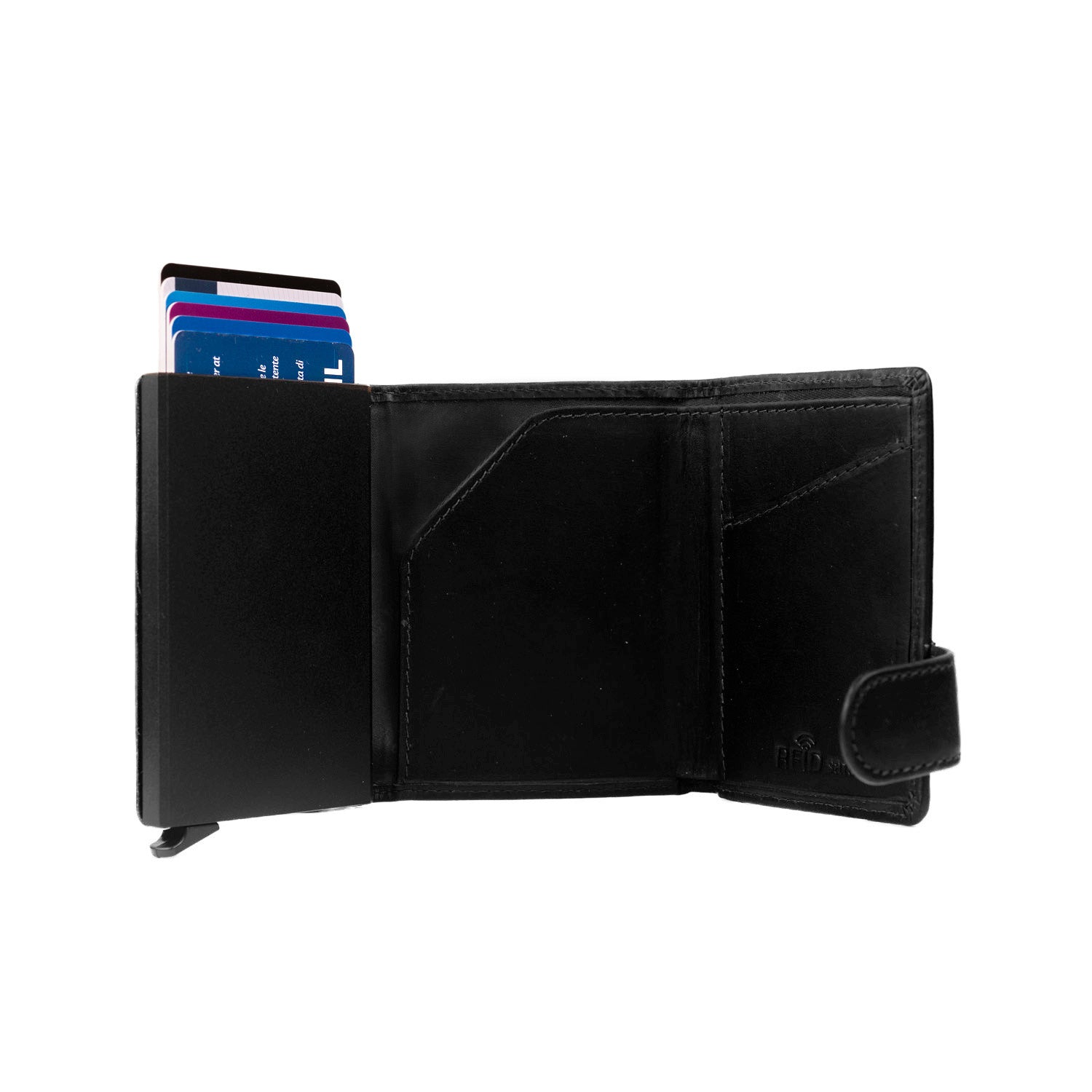 Black Leather Card Holder Leicester, detail view 3