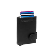 Black Leather Card Holder Leicester, front view