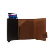 Cognac Leather Card Holder Leicester, detail view 3