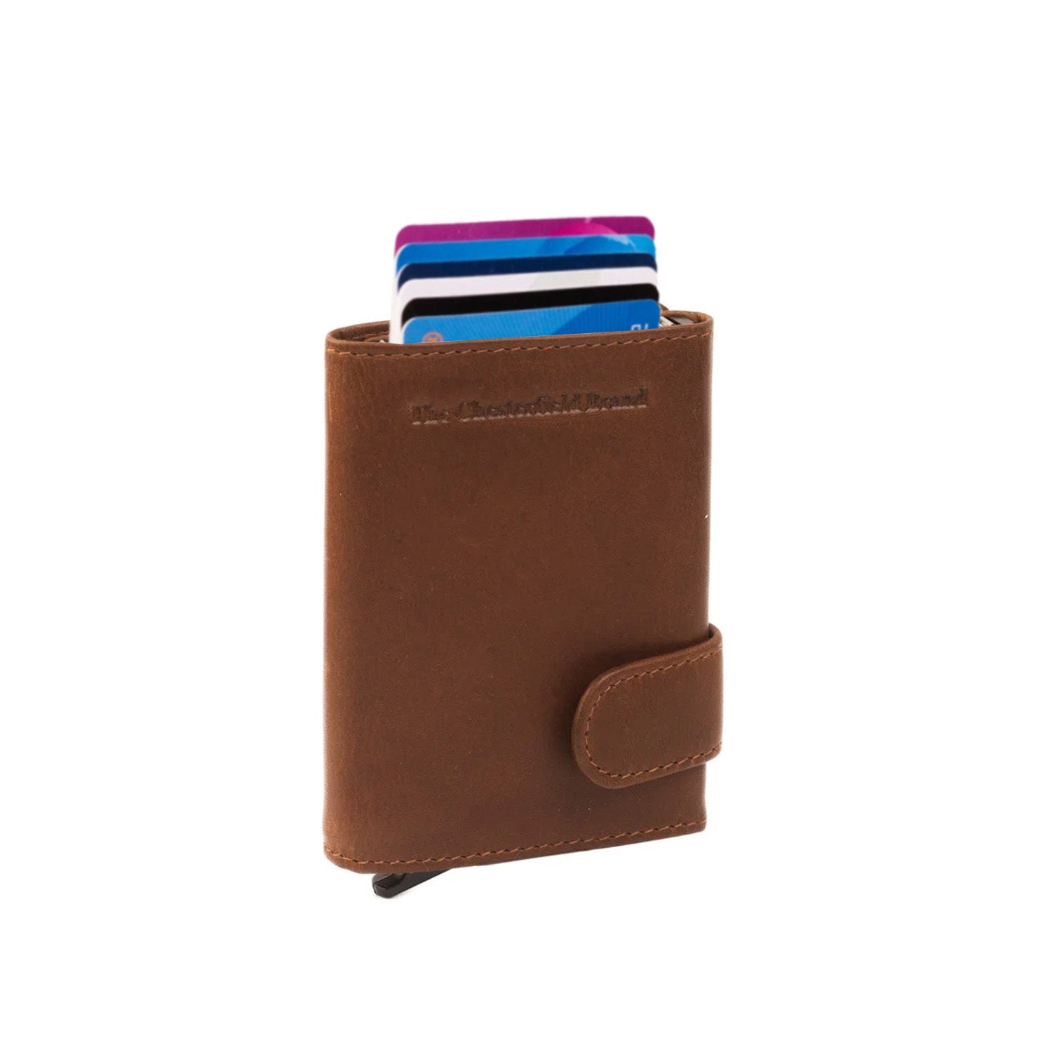 Cognac Leather Card Holder Leicester, front view