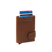 Cognac Leather Card Holder Leicester, front view
