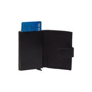Black Leather Card Holder Leipzig, detail view 3