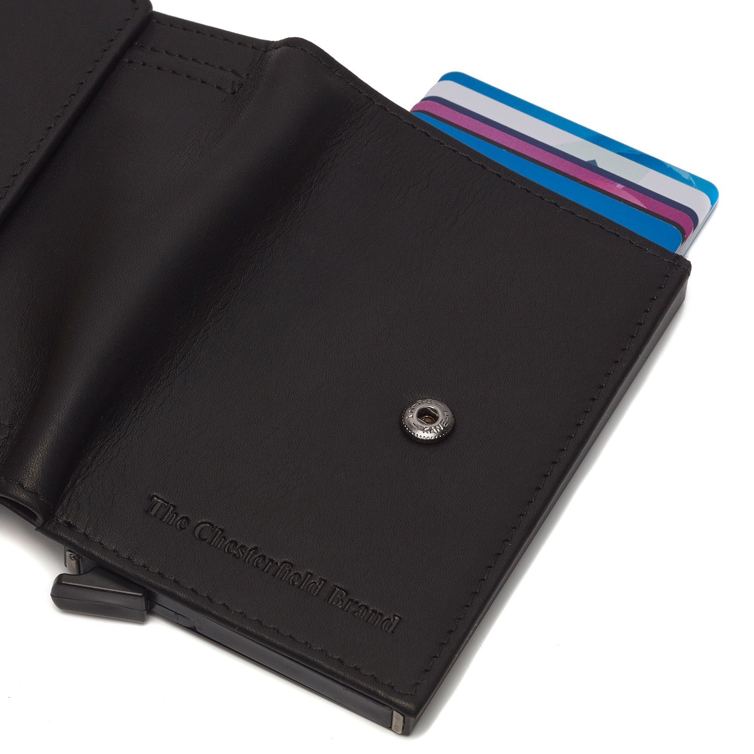 Black Leather Card Holder Leipzig, detail view 5