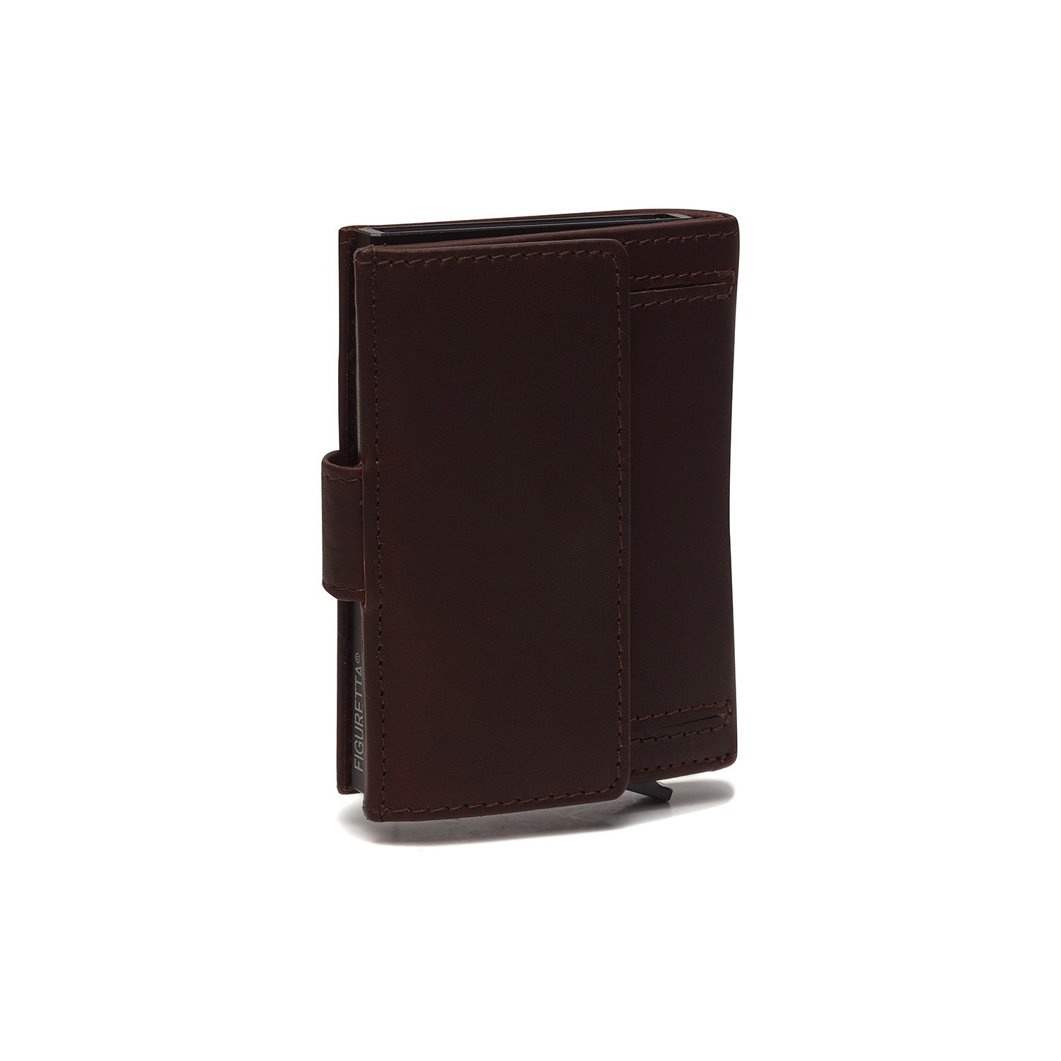 Brown Leather Card Holder Leipzig, detail view 1