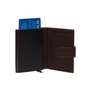 Brown Leather Card Holder Leipzig, detail view 3