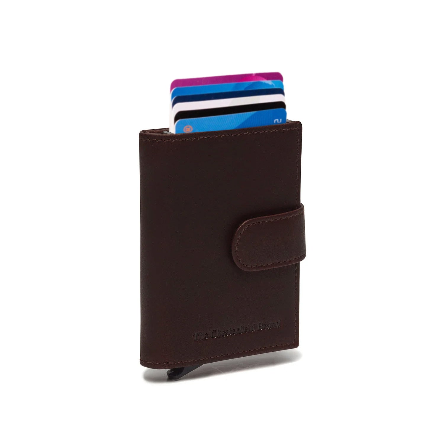 Brown Leather Card Holder Leipzig, front view