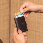 Brown Leather Card Holder Leipzig, product view 2