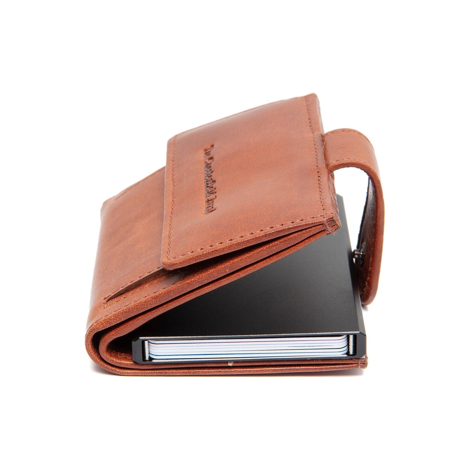 Cognac Leather Card Holder Lesina, detail view 1