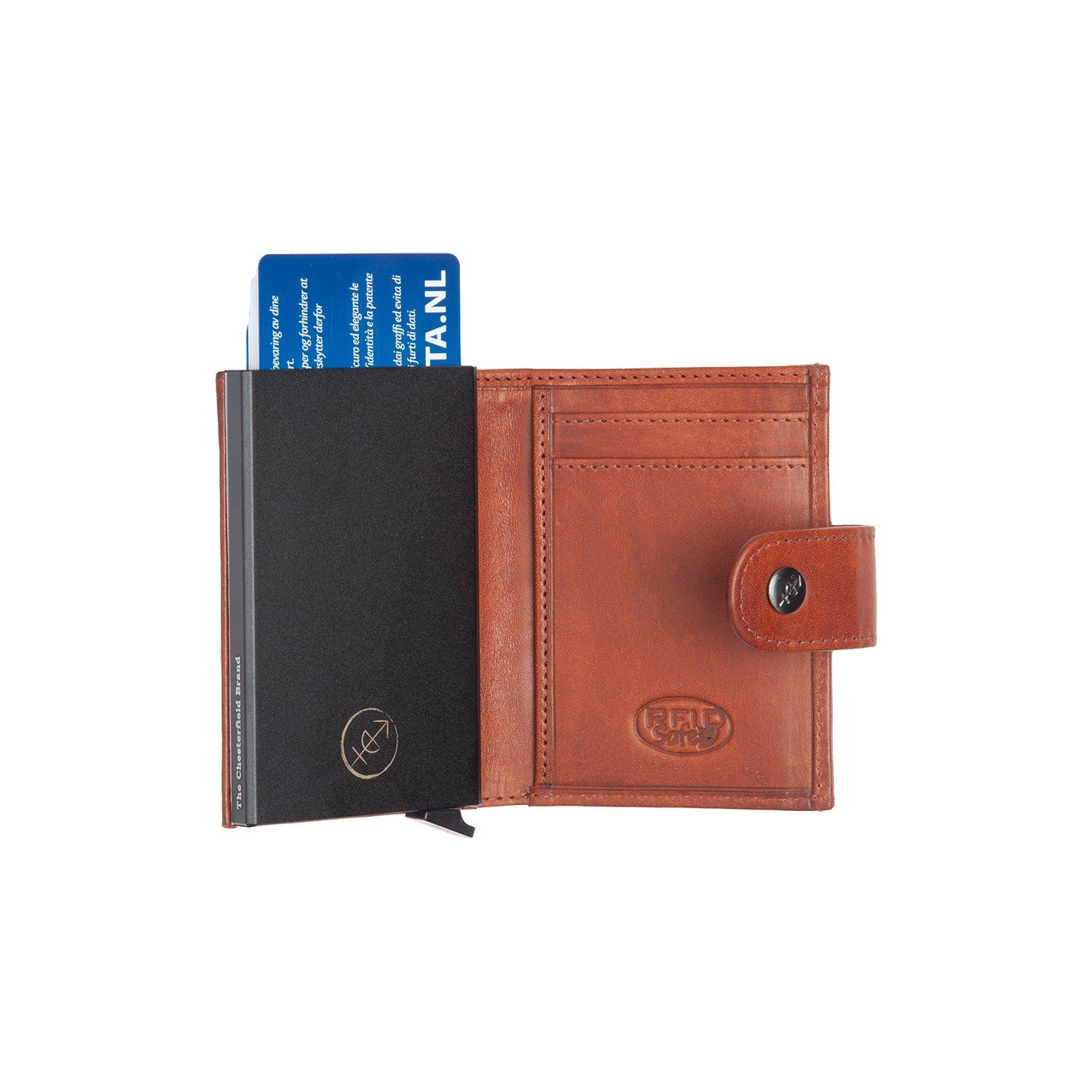 Cognac Leather Card Holder Lesina, product view 3