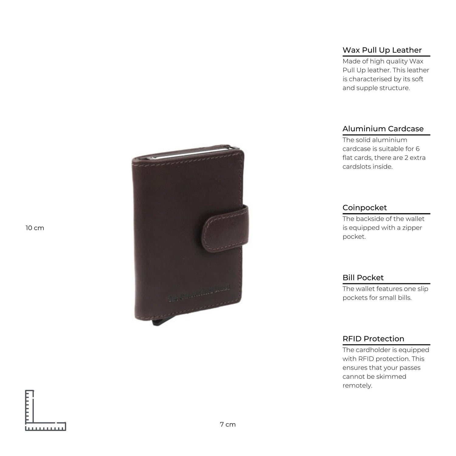 Black Leather Card Holder Loughton, detail view 5