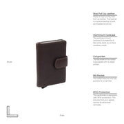 Black Leather Card Holder Loughton, detail view 5