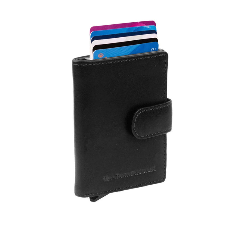 Black Leather Card Holder Loughton, front view