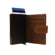 Cognac Leather Card Holder Loughton, detail view 3