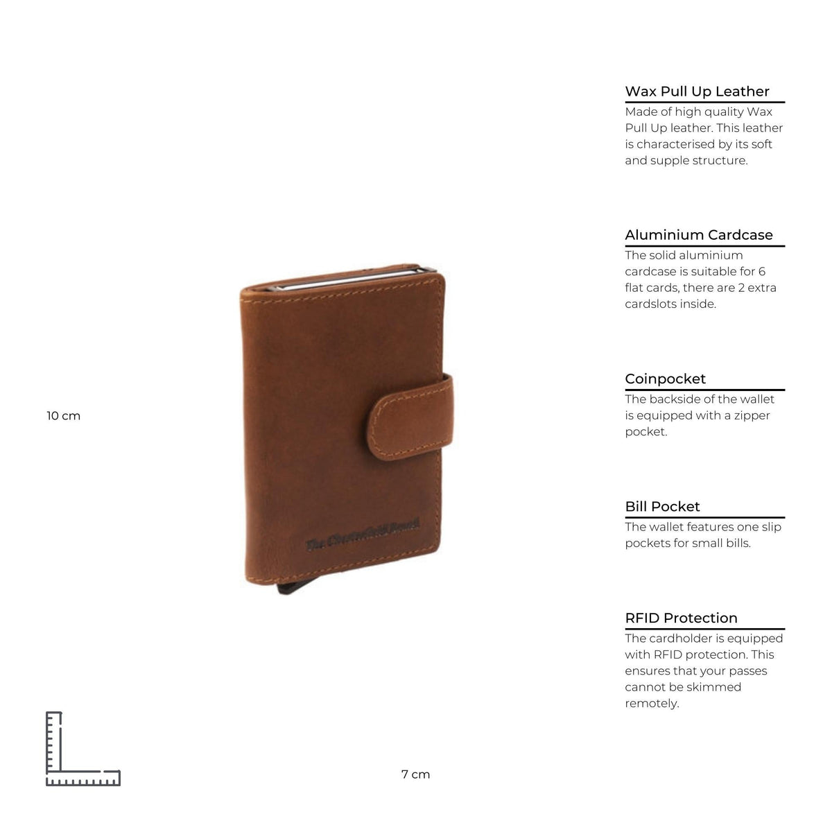 Cognac Leather Card Holder Loughton, detail view 5