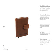 Cognac Leather Card Holder Loughton, detail view 5