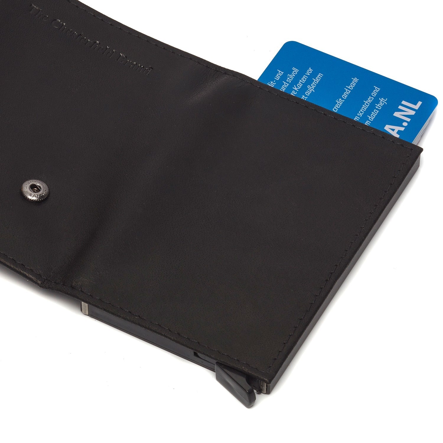 Black Leather Card Holder Mannheim, detail view 5