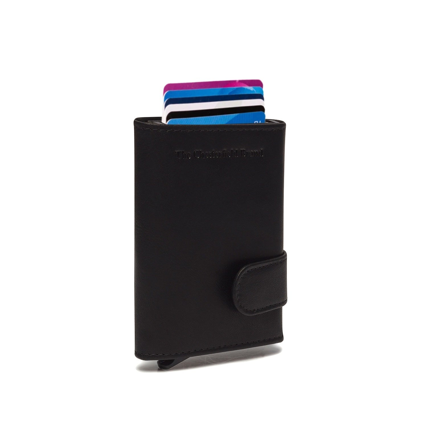 Black Leather Card Holder Mannheim, front view
