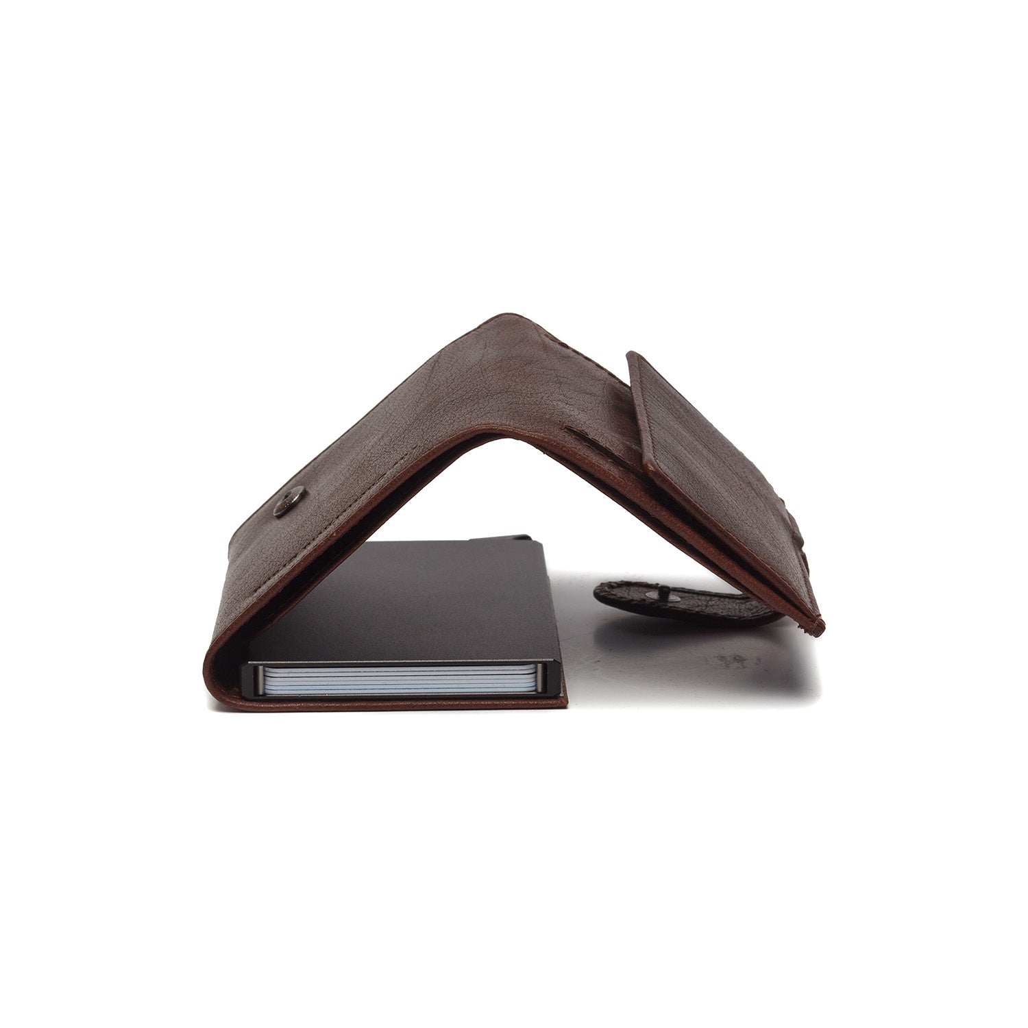 Brown Leather Card Holder Mannheim, detail view 3