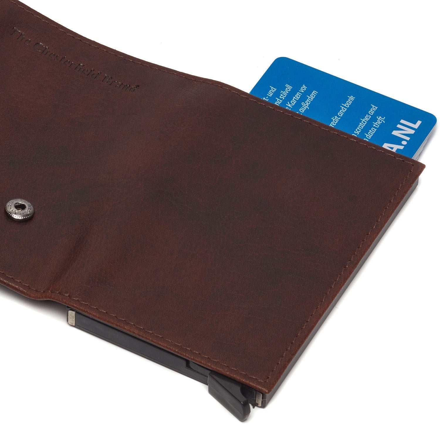 Brown Leather Card Holder Mannheim, detail view 5